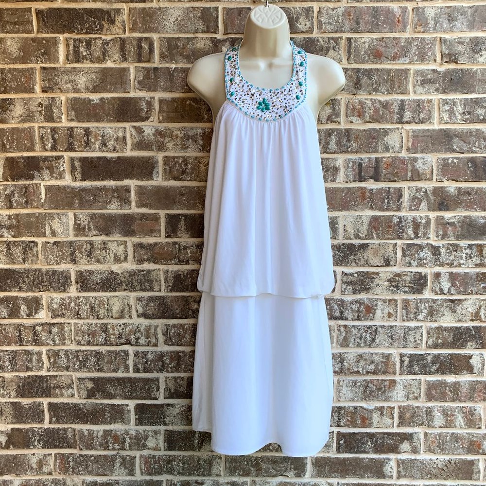 Signature Womens Beaded Halter Neck Dress